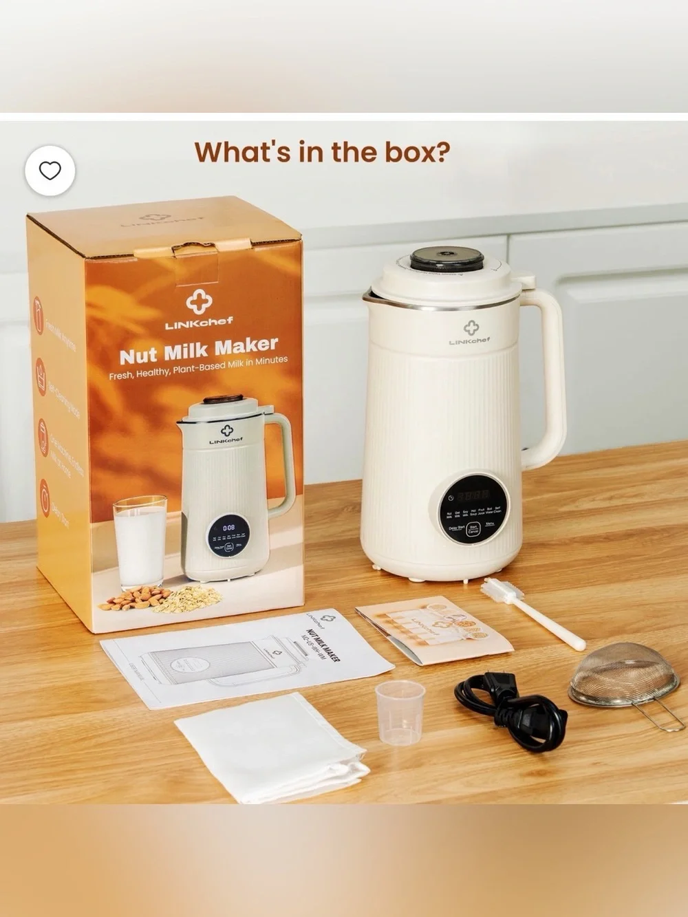 LINKChef Nut Milk Maker 40 oz Almond Oat Soy Milk Maker Blender, NIB/See Details